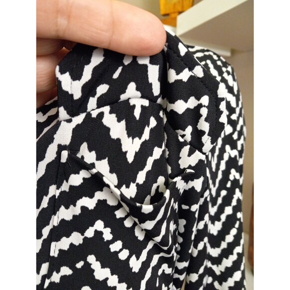 Ann‎ Taylor Women Black/white Chevron Button Down Collared  Dress Size Small - Picture 3 of 8